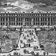 The garden front of the Palace Of Versailles circa 1750. Engraving by Langlois after Perelle.